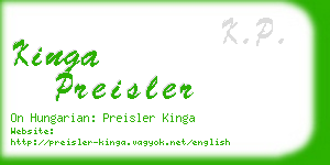 kinga preisler business card